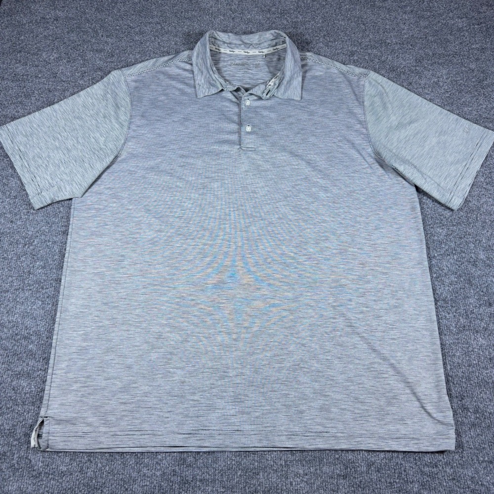Mens‎ XL Golf Polo Shirt Walter Hagen Grey Striped Short Sleeve